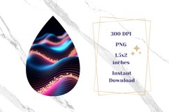 Abstract Teardrop Earring, Liquid Earring Sublimation Design Product Image 3