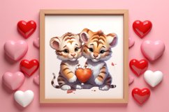 Couple Animal Valentines Day Clipart, Watercolor Couple Product Image 3