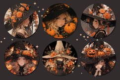 Halloween Sublimation Design, Halloween Witch Round Sign Product Image 3