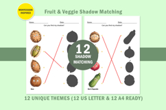 PreSchool 12 Fruit Vegetable Shadow Matching Activity Pages Product Image 3