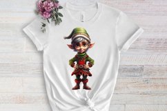 Christmas Elf Watercolor Clipart, Christmas PNG Product Image 3