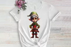 Christmas Elf Watercolor Clipart, Christmas PNG Product Image 3