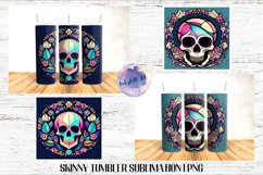 Skull Flower 20 OZ Tumbler Sublimation Design PNG BUNDLES Product Image 3