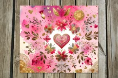 Watercolor hearts | 4 Skinny tumbler sublimationd designs Product Image 3