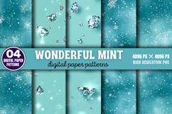 Wonderful Mint Digital Background Paper PNG Product Image 1
