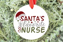 Santa's Favorite Nurse Svg, Nurse Christmas Svg, Funny Svg. Product Image 5