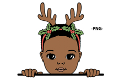 Christmas Reindeer Kids Bundle SVG Afro Girl and Boy Product Image 3