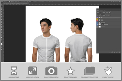 Mens Crew Neck T-shirt Male Model Product Image 2