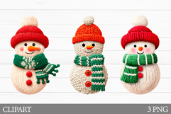 Crochet Snowman Clipart. Snowman Sublimation Product Image 1
