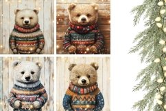 Cartoon Bear Pillowcase Designs, Winter Bear Pillow Case PNG Product Image 3