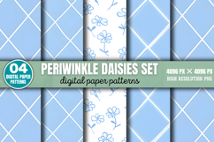 Periwinkle Daisies Set Digital Paper Background Bundle PNG Product Image 4
