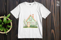 Mint Cottage House Watercolor PNG Product Image 3