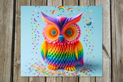 3D papercut Owl | skinny tumbler Sublimation design bundle Product Image 3