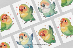 15 Bundle Watercolor Love Bird Cute Kids Animal Wings Product Image 3
