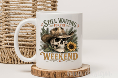 Cowboy Skull PNG Still Waiting For The Weekend Sublimation Product Image 3