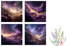 Cosmic Square Coasters, Space Square Coaster Designs Product Image 3
