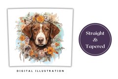 Watercolor Brittany Dog Tumbler Wrap, Dog Sublimation PNG Product Image 3