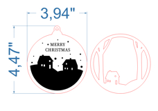 Christmas Ornament SVG laser cut file for Glowforge Product Image 4