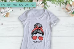 Christmas Messy Bun SVG, Mom Life, Kid life Svg Product Image 2