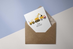 Car Construction | Happy Birthday Card | EPS SVG PNG JPG AI Product Image 3