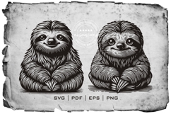 Cute Sloth Vector Illustration Product Image 3