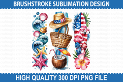 4th of July Brushstrokes Sublimation - Patriotic Brushstroke Product Image 1