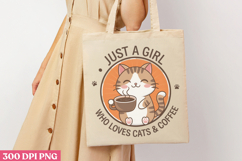 Just A Girl Who Loves Cats PNG, Funny Cat Sublimati Product Image 1
