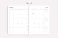 2028 Monthly Calendar with Holidays on 2 Pages, Printable Product Image 3
