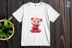 Cute Teddy Bear Holding Heart PNG Product Image 2