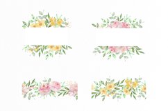 Watercolor Boho roses frame clipart Product Image 3