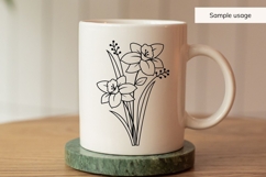March Birth Flower Bouquet SVG - Daffodil Product Image 3