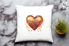 Glitter Heart with Stars Clipart Sublimation PNG Product Image 3