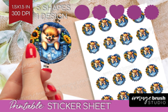 Denim Round Sticker - Dog In Pocket Printable Sticker Sheet Product Image 1