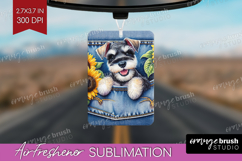 Denim Air Freshener PNG - Dog In Pocket PNG Sublimation Product Image 1
