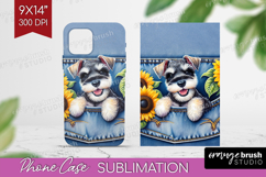 Denim Phone Case PNG - Dog In Pocket Case PNG Sublimation Product Image 1