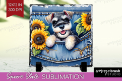 Denim Slate PNG - Dog In Pocket Square Slate Sublimation Product Image 1