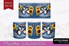 Denim Mug Wrap - Dog In Pocket Mug PNG Sublimation Product Image 1