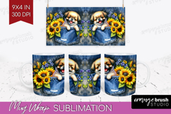 Denim Mug Wrap - Dog In Pocket Mug PNG Sublimation Product Image 1
