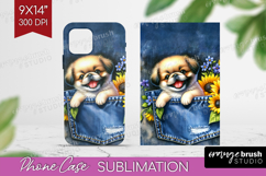 Denim Phone Case PNG - Dog In Pocket Case PNG Sublimation Product Image 1