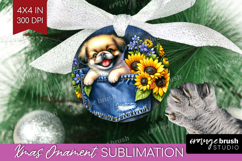 Denim Ornament PNG - Dog In Pocket PNG Sublimation Product Image 1