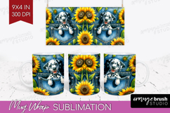 Denim Mug Wrap - Dog In Pocket Mug PNG Sublimation Product Image 1