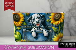 Denim Cosmetic Bag - Dog In Pocket Makeup Bag PNG Product Image 1