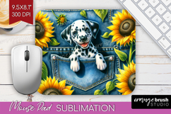 Denim Mouse Pad Sublimation - Dog In Pocket Mousepad PNG Product Image 1