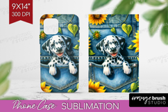 Denim Phone Case PNG - Dog In Pocket Case PNG Sublimation Product Image 1