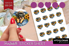 Denim Round Sticker - Dog In Pocket Printable Sticker Sheet Product Image 1