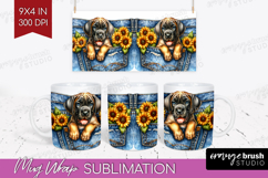 Denim Mug Wrap - Dog In Pocket Mug PNG Sublimation Product Image 1