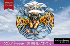 Denim Wind Spinner Sublimation PNG - Dog In Pocket Round Product Image 1