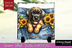 Denim Slate PNG - Dog In Pocket Square Slate Sublimation Product Image 1