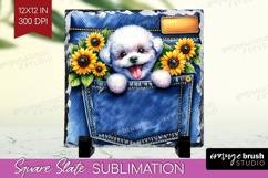 Denim Slate PNG - Dog In Pocket Square Slate Sublimation Product Image 1