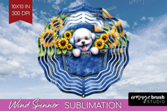 Denim Wind Spinner Sublimation PNG - Dog In Pocket Round Product Image 1